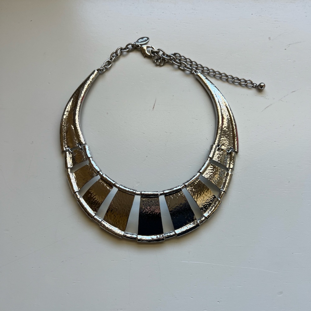 Chicos silver bib necklace